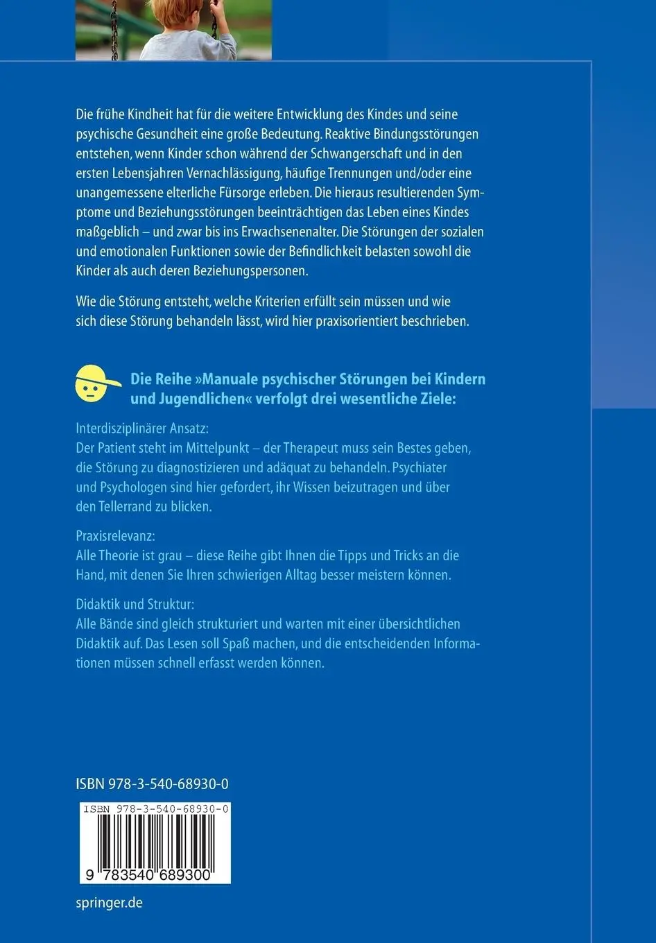 Rückseite: 9783540689300 | Reaktive Bindungsstörungen | Klaus Klitzing | Taschenbuch | viii