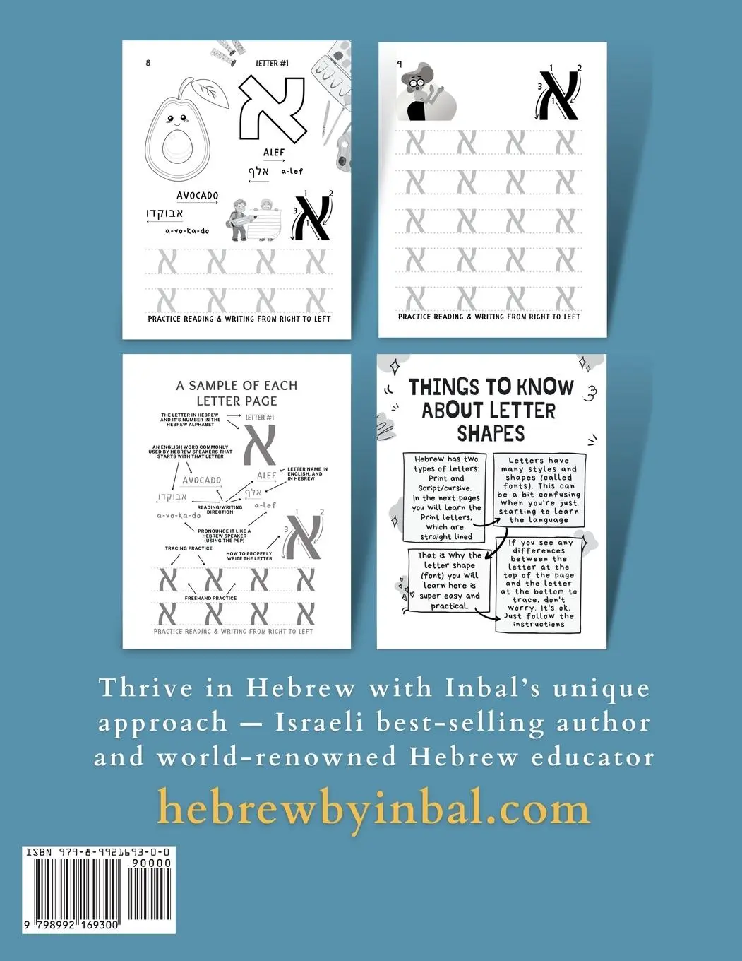 Rückseite: 9798992169300 | Hebrew 1 Workbook | Hebrew by Inbal | Taschenbuch | Englisch | 2024