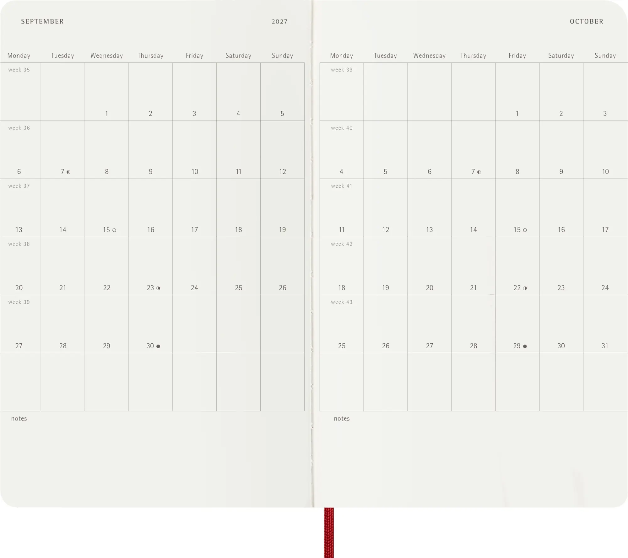 Bild: 8056999279400 | Moleskine 12 Monate Tageskalender 2027, Large/A5, 1 Tag = 1 Seite,...