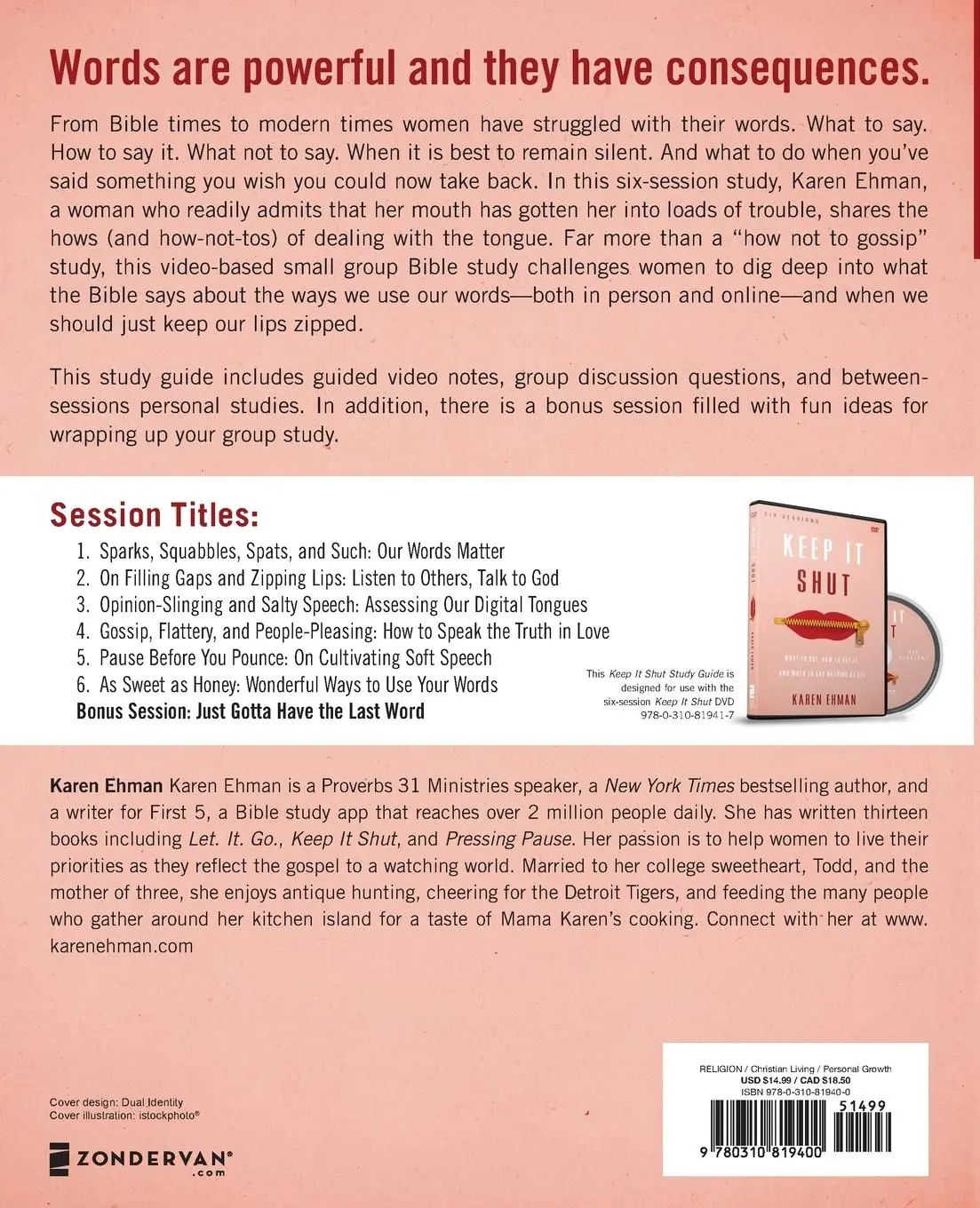 Rückseite: 9780310819400 | Keep It Shut Study Guide | Karen Ehman | Taschenbuch | Englisch | 2015