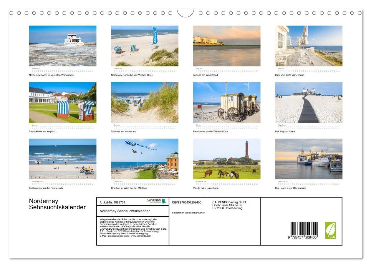 Bild: 9783457209400 | Norderney Sehnsuchtskalender (Wandkalender 2025 DIN A3 quer),...