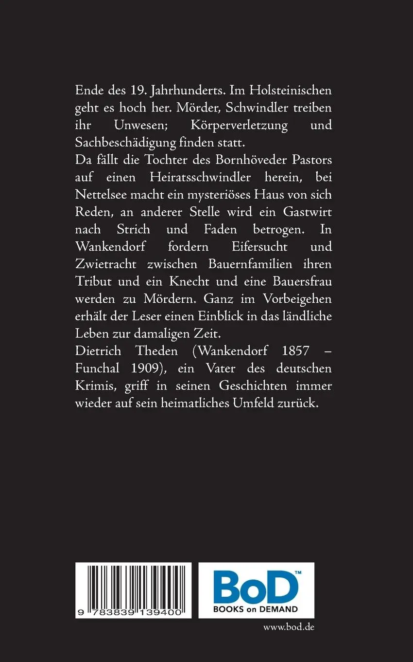 Rückseite: 9783839139400 | Lebend - tot | Kriminalnovellen | Dietrich Theden | Taschenbuch | 2016