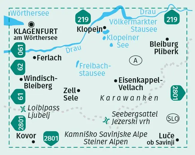 Bild: 9783990449400 | KOMPASS Wanderkarte 65 Klopeiner See, Karawanken Ost, Steiner Alpen...
