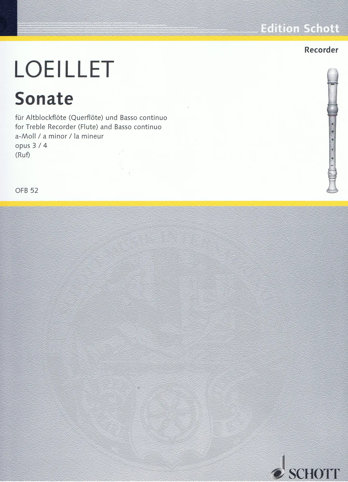 Cover: 9790001099400 | Sonaten(6) 4 A Op.3 | Jean-Baptiste Loeillet | Buch | Schott Music
