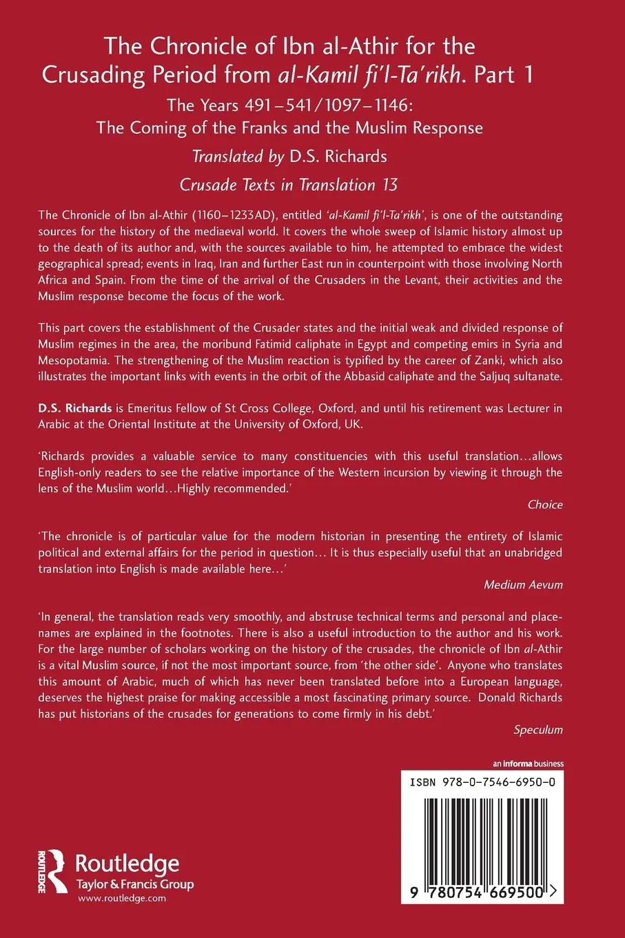 Rückseite: 9780754669500 | The Chronicle of Ibn al-Athir for the Crusading Period from...