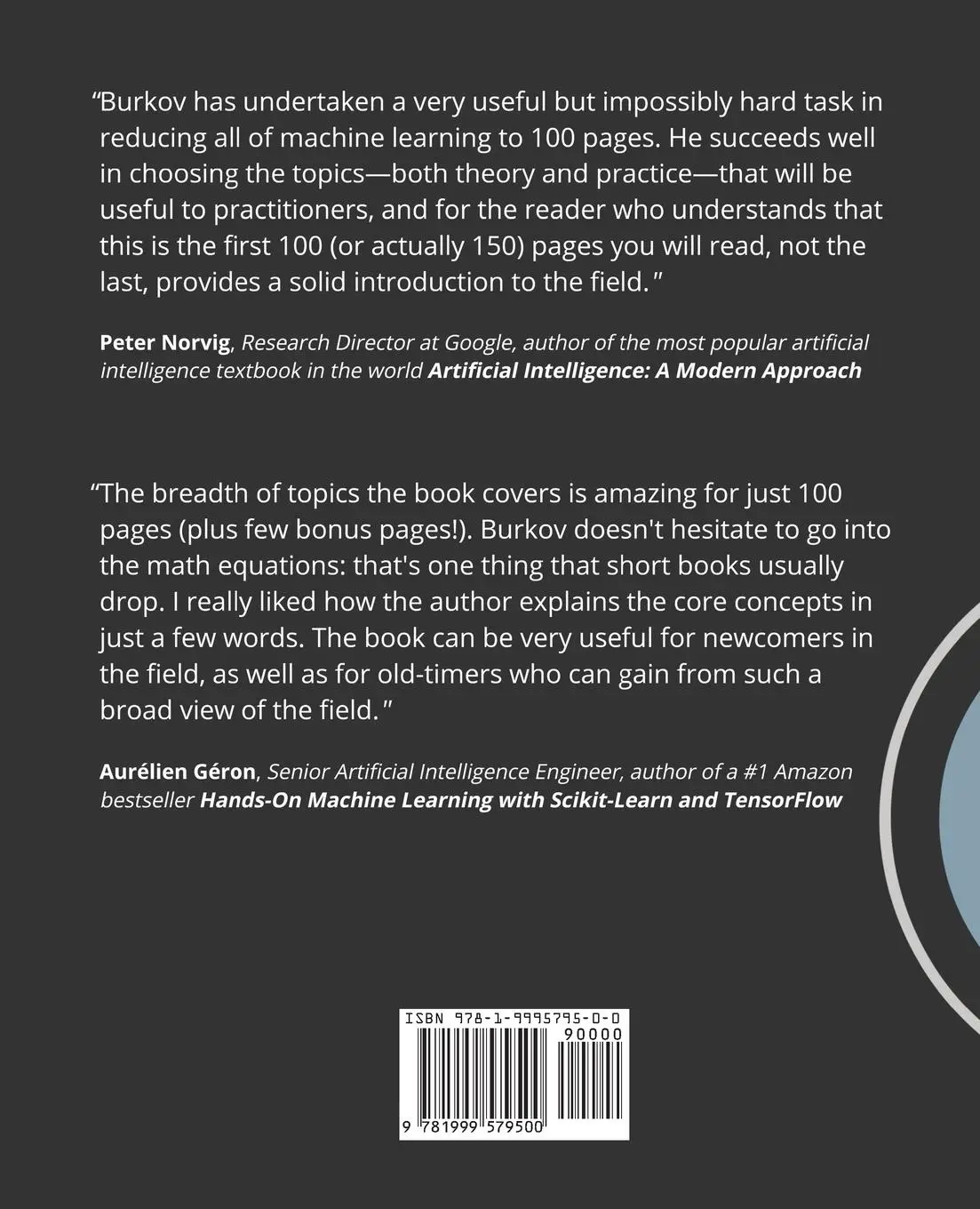 Rückseite: 9781999579500 | The Hundred-Page Machine Learning Book | Andriy Burkov | Taschenbuch