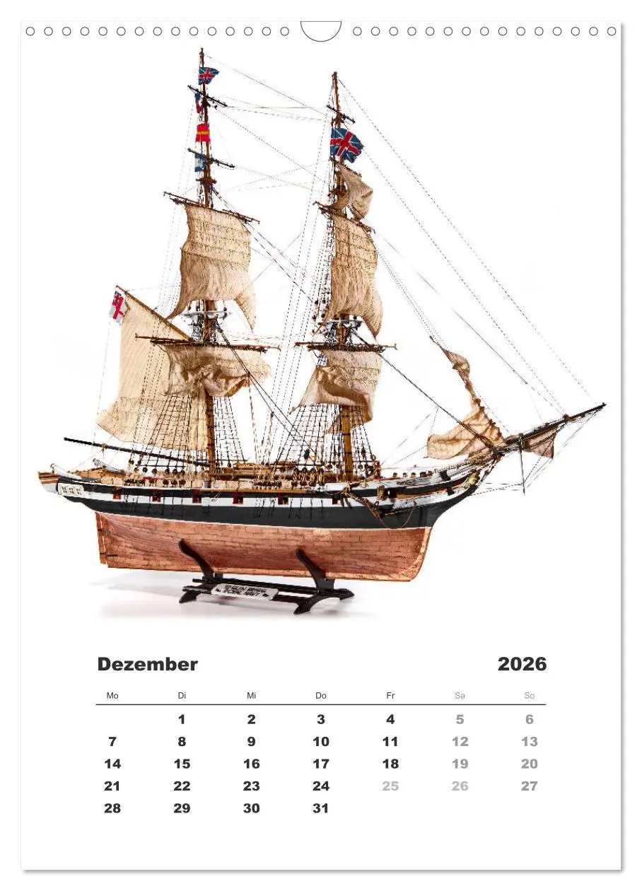 Bild: 9783516389500 | Historische Segelschiffe - Modellbau (Wandkalender 2026 DIN A3...