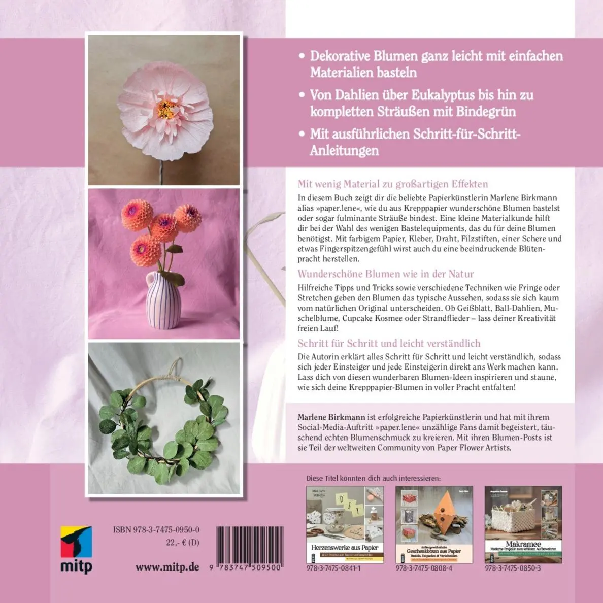 Rückseite: 9783747509500 | Papierblumen aus Krepppapier basteln | Marlene Birkmann | Buch | 2026