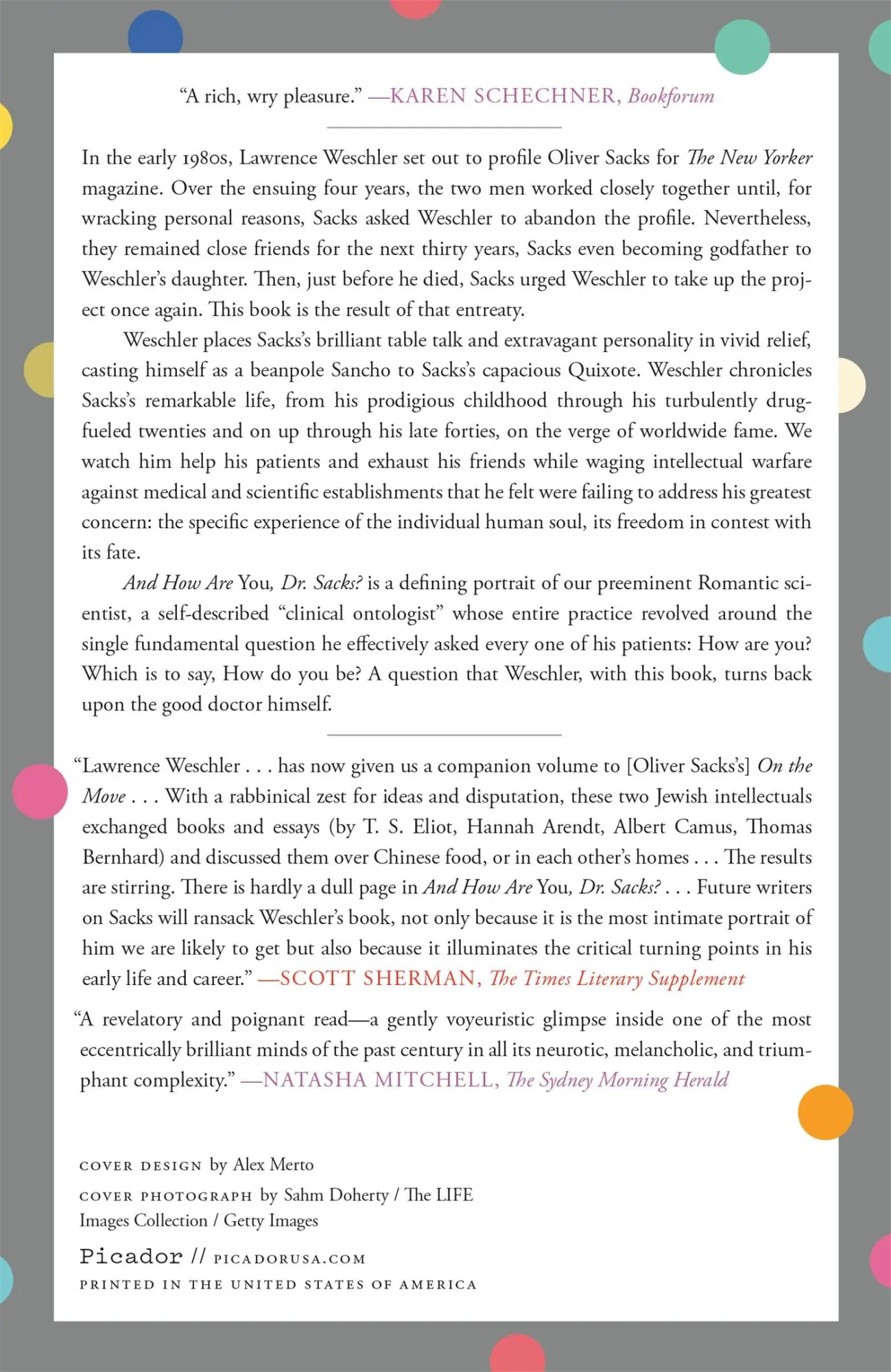Rückseite: 9781250619600 | And How Are You, Dr. Sacks? | A Biographical Memoir of Oliver Sacks