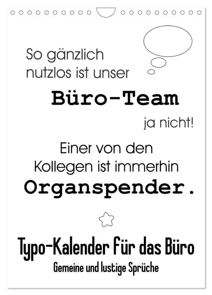 Cover: 9783435959600 | Typo-Kalender für das Büro. Gemeine und lustige Sprüche...