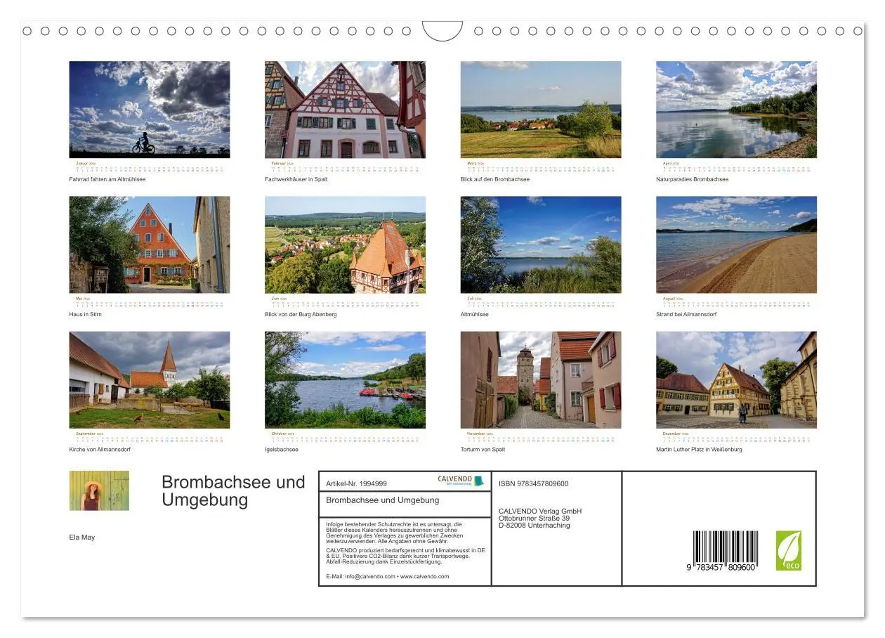 Bild: 9783457809600 | Brombachsee und Umgebung (Wandkalender 2026 DIN A3 quer), CALVENDO...
