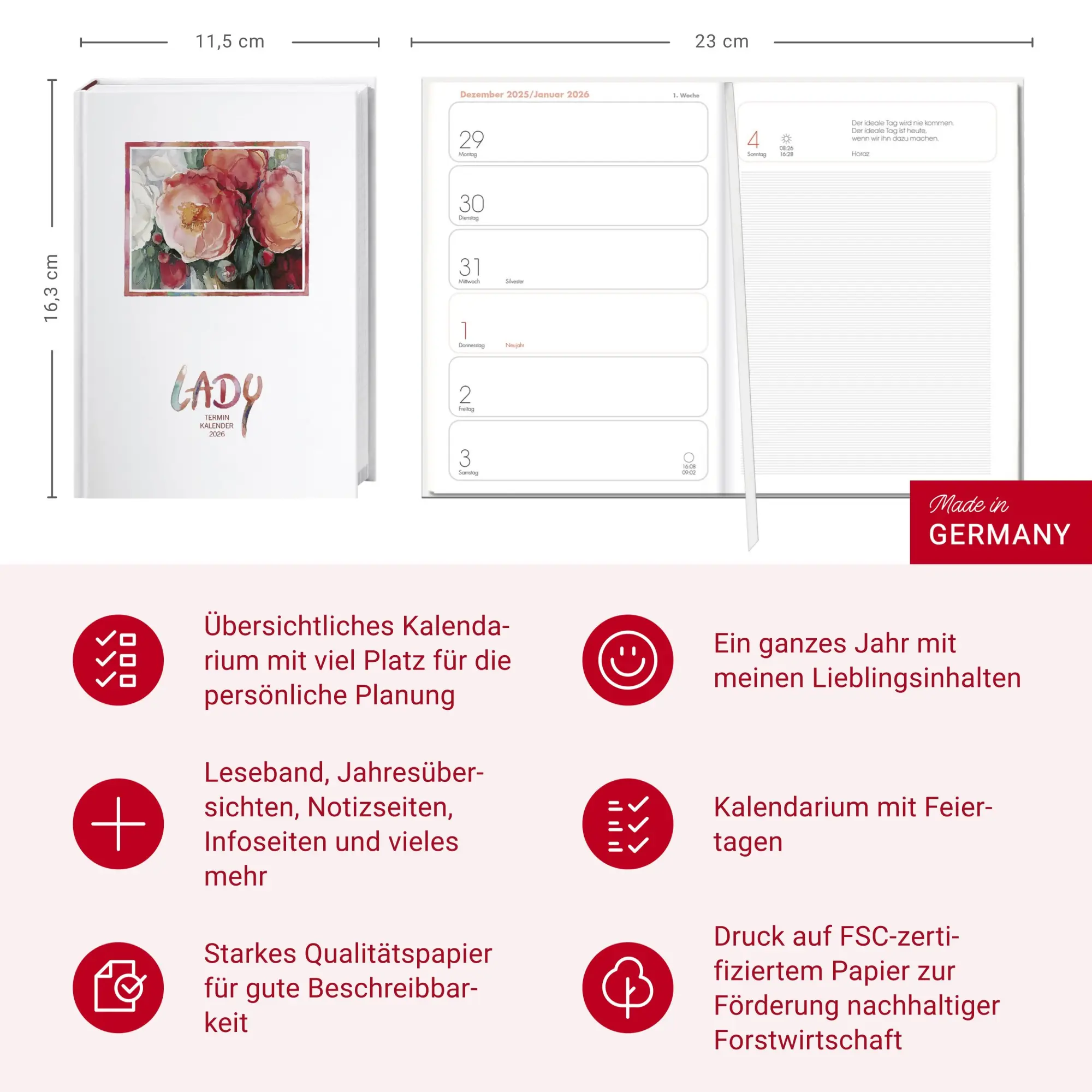 Bild: 9783756409600 | Lady Terminkalender A6 2026 | Heye | Buch | Kalenderbücher Heye | 2026