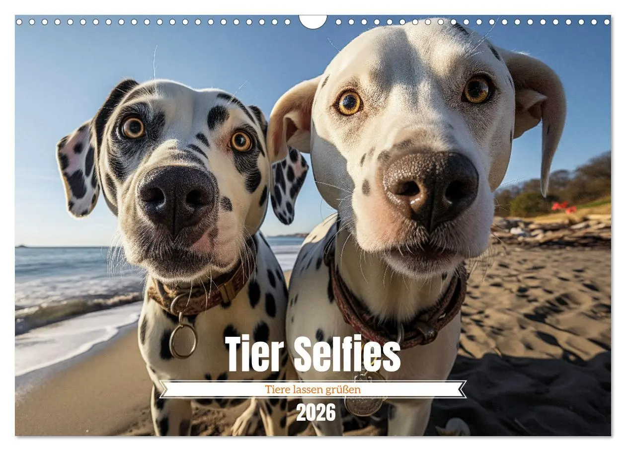 Cover: 9783457419700 | Tier Selfies (Wandkalender 2026 DIN A3 quer), CALVENDO Monatskalender
