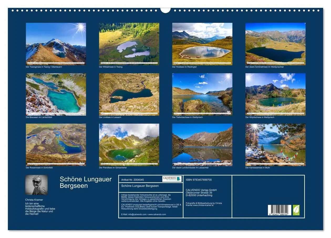 Bild: 9783457899700 | Schöne Lungauer Bergseen (Wandkalender 2026 DIN A2 quer), CALVENDO...