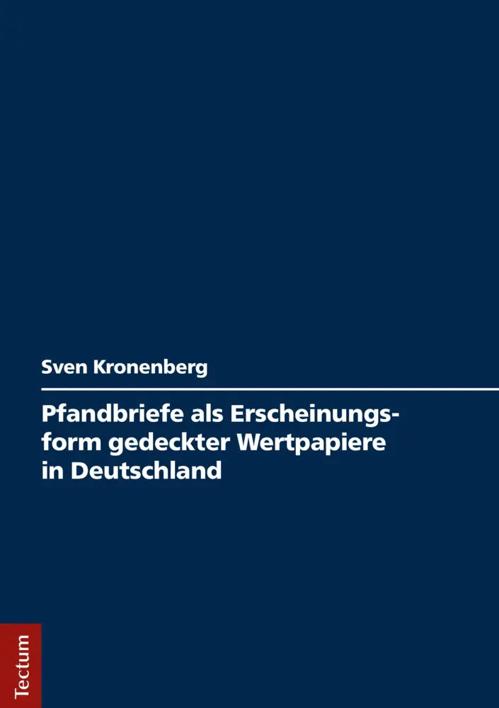 Cover: 9783828839700 | Pfandbriefe als Erscheinungsform gedeckter Wertpapiere in Deutschland