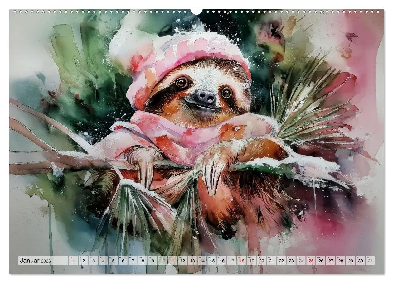 Bild: 9783516739800 | Faultiere, ein Leben in Zeitlupe (Wandkalender 2026 DIN A2 quer),...