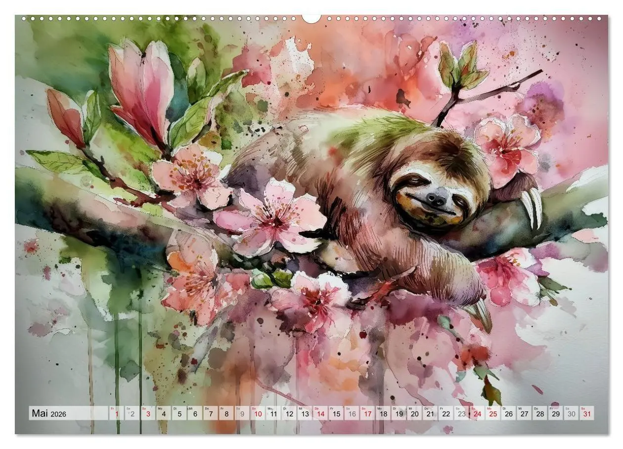 Bild: 9783516739800 | Faultiere, ein Leben in Zeitlupe (Wandkalender 2026 DIN A2 quer),...