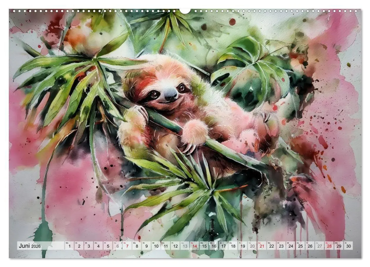 Bild: 9783516739800 | Faultiere, ein Leben in Zeitlupe (Wandkalender 2026 DIN A2 quer),...