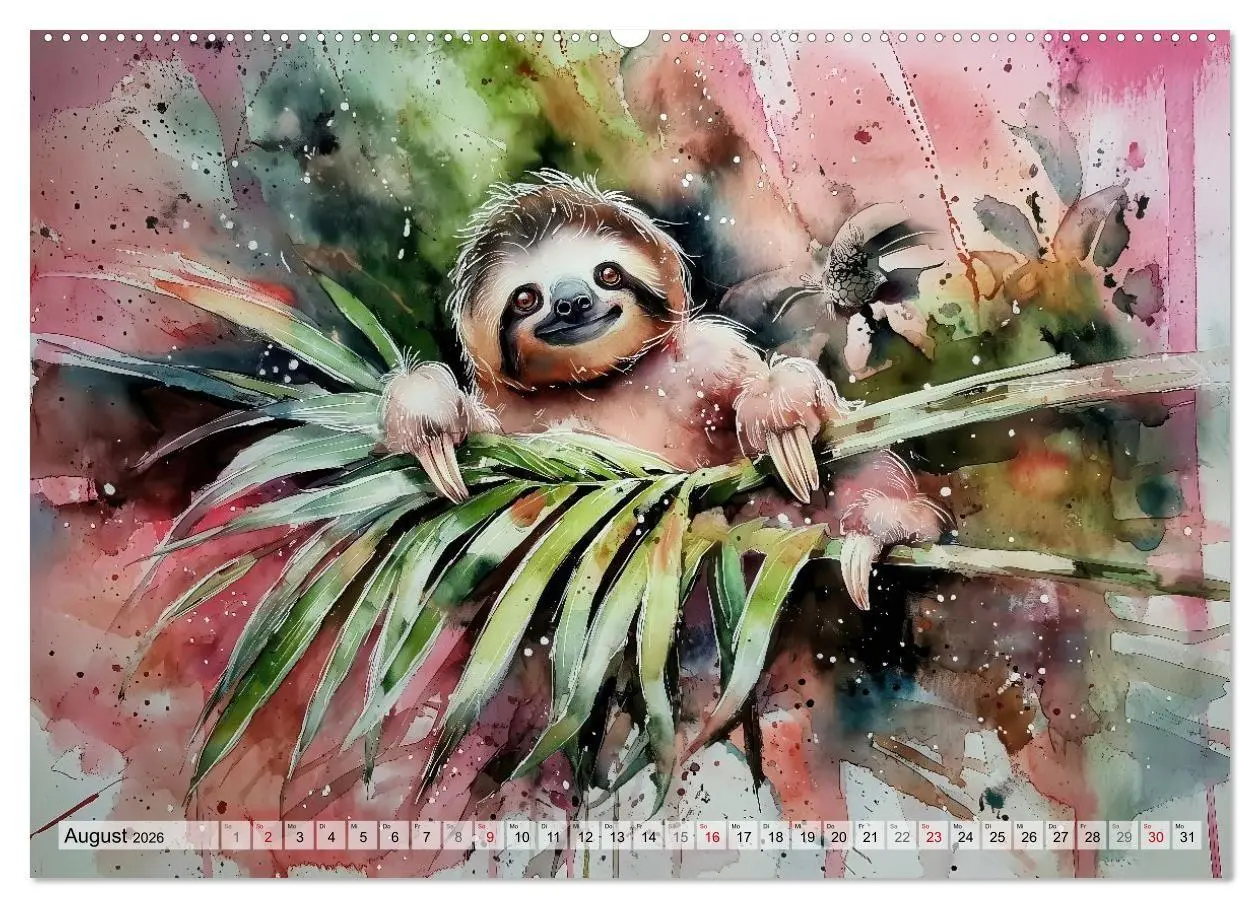 Bild: 9783516739800 | Faultiere, ein Leben in Zeitlupe (Wandkalender 2026 DIN A2 quer),...