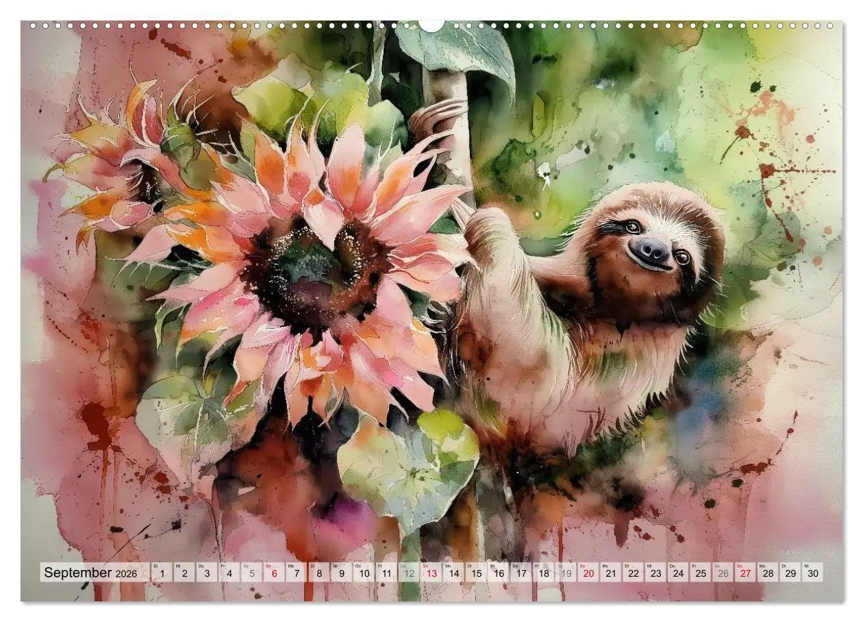 Bild: 9783516739800 | Faultiere, ein Leben in Zeitlupe (Wandkalender 2026 DIN A2 quer),...
