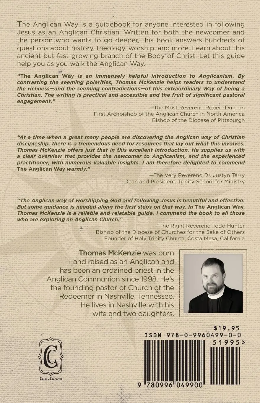 Rückseite: 9780996049900 | The Anglican Way | A Guidebook | Thomas McKenzie | Taschenbuch | 2014