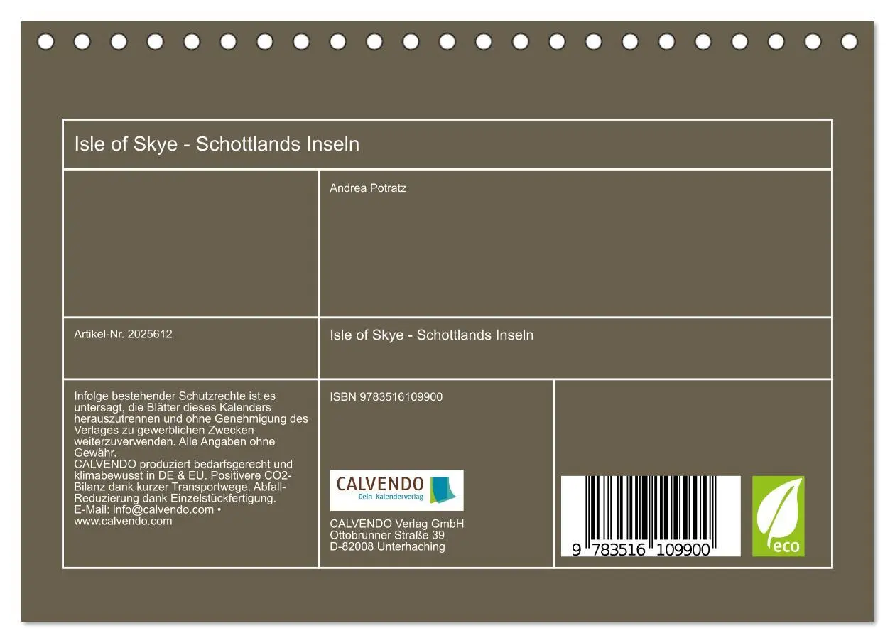 Bild: 9783516109900 | Isle of Skye - Schottlands Inseln (Tischkalender 2026 DIN A5 quer),...