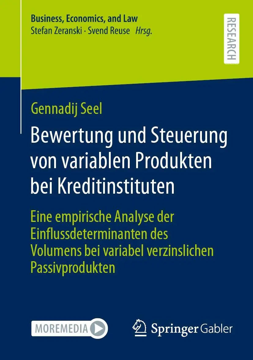 Cover: 9783658399900 | Bewertung und Steuerung von variablen Produkten bei Kreditinstituten