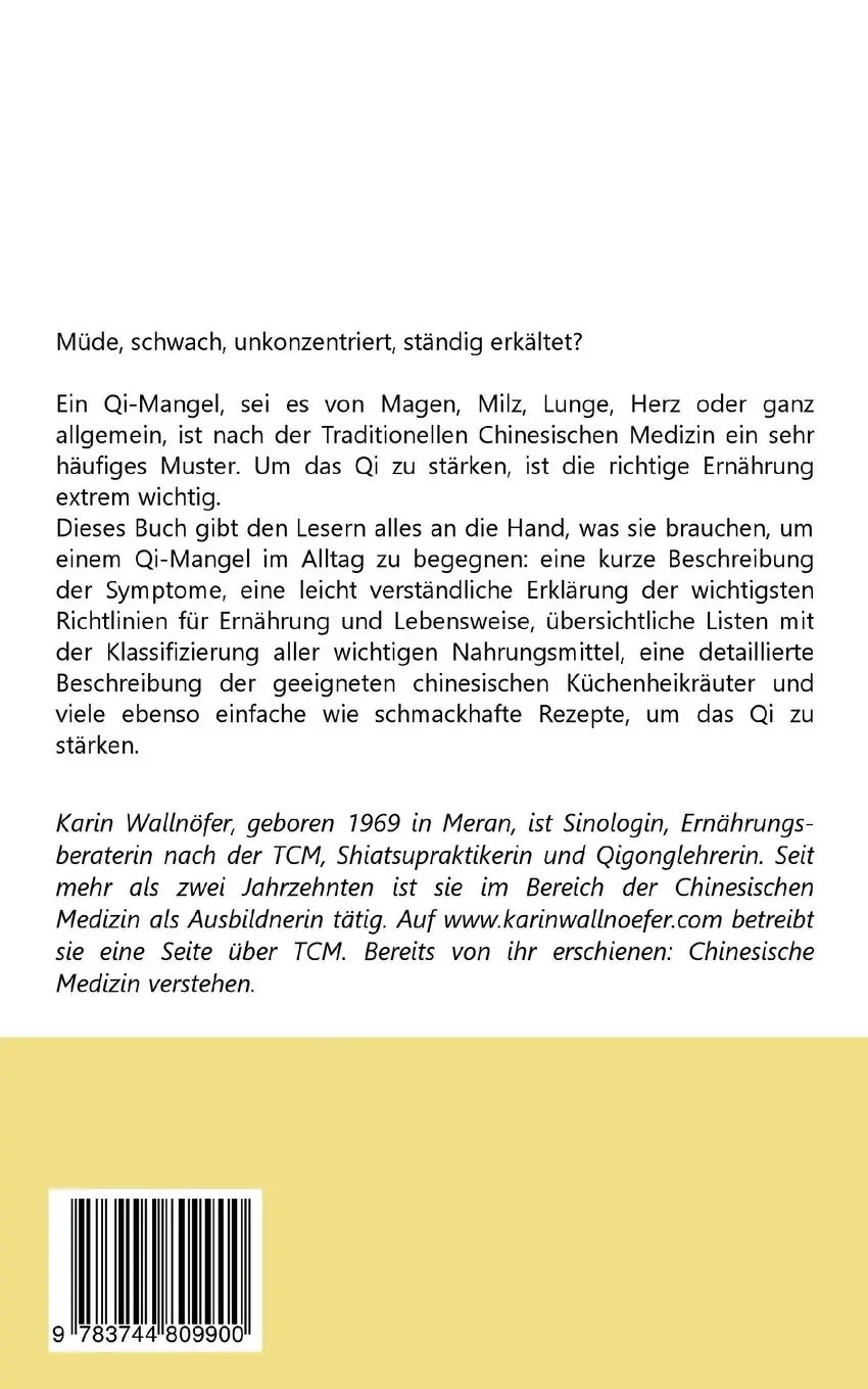 Rückseite: 9783744809900 | Das Qi stärken | TCM-Ernährung in Theorie und Praxis | Karin Wallnöfer