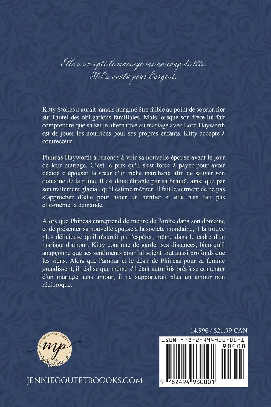 Rückseite: 9782494930001 | Une Épouse Peu Encline | Jennie Goutet | Taschenbuch | Französisch