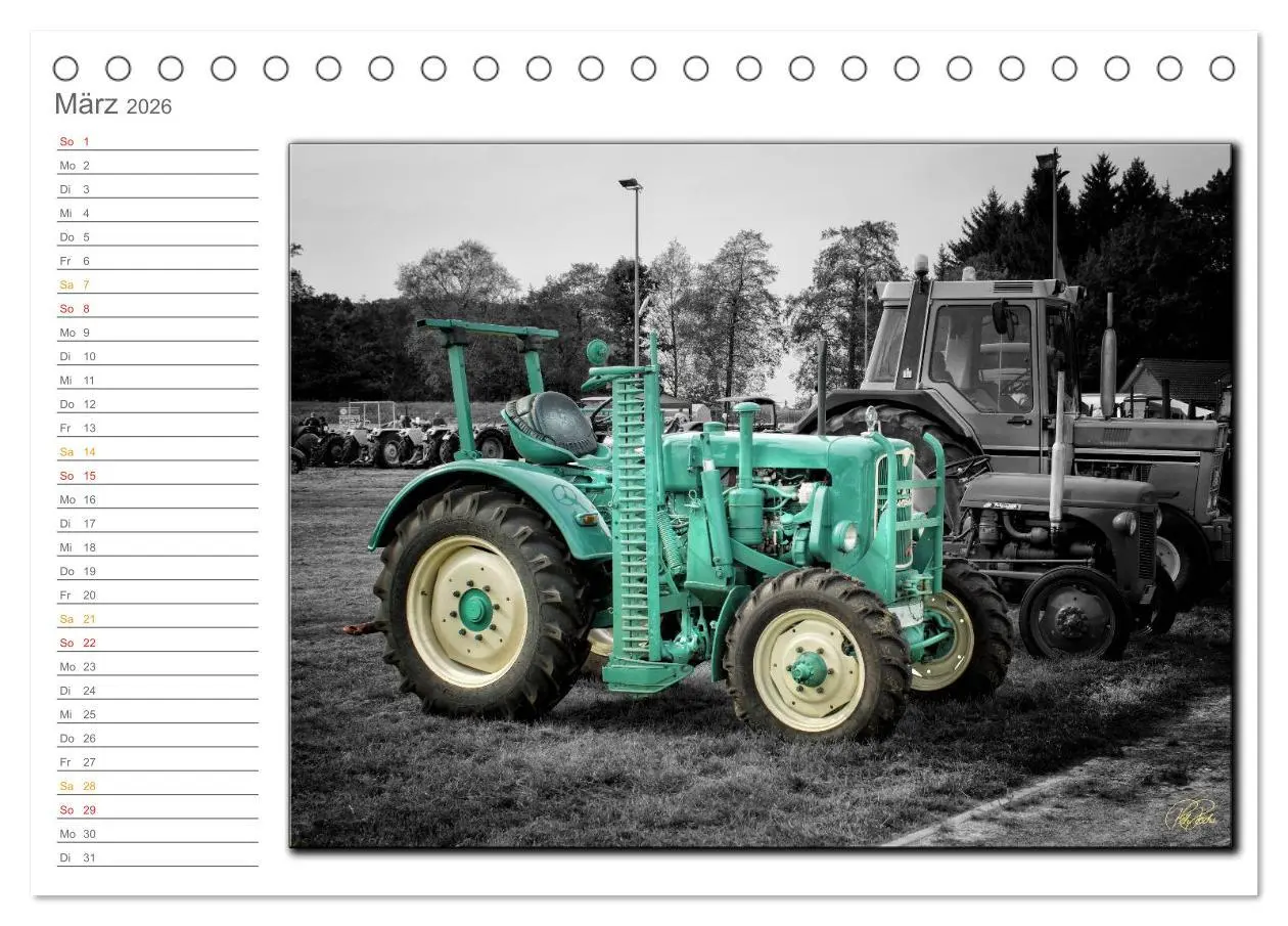 Bild: 9783516080001 | Oldtimer - Trecker Nostalgie (Tischkalender 2026 DIN A5 quer),...