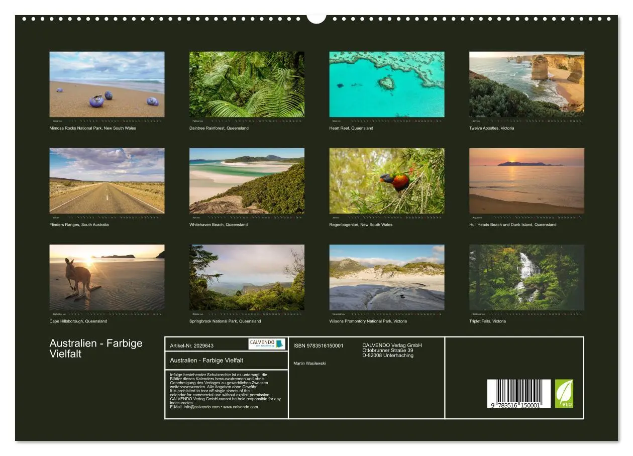Bild: 9783516150001 | Australien - Farbige Vielfalt (hochwertiger Premium Wandkalender...