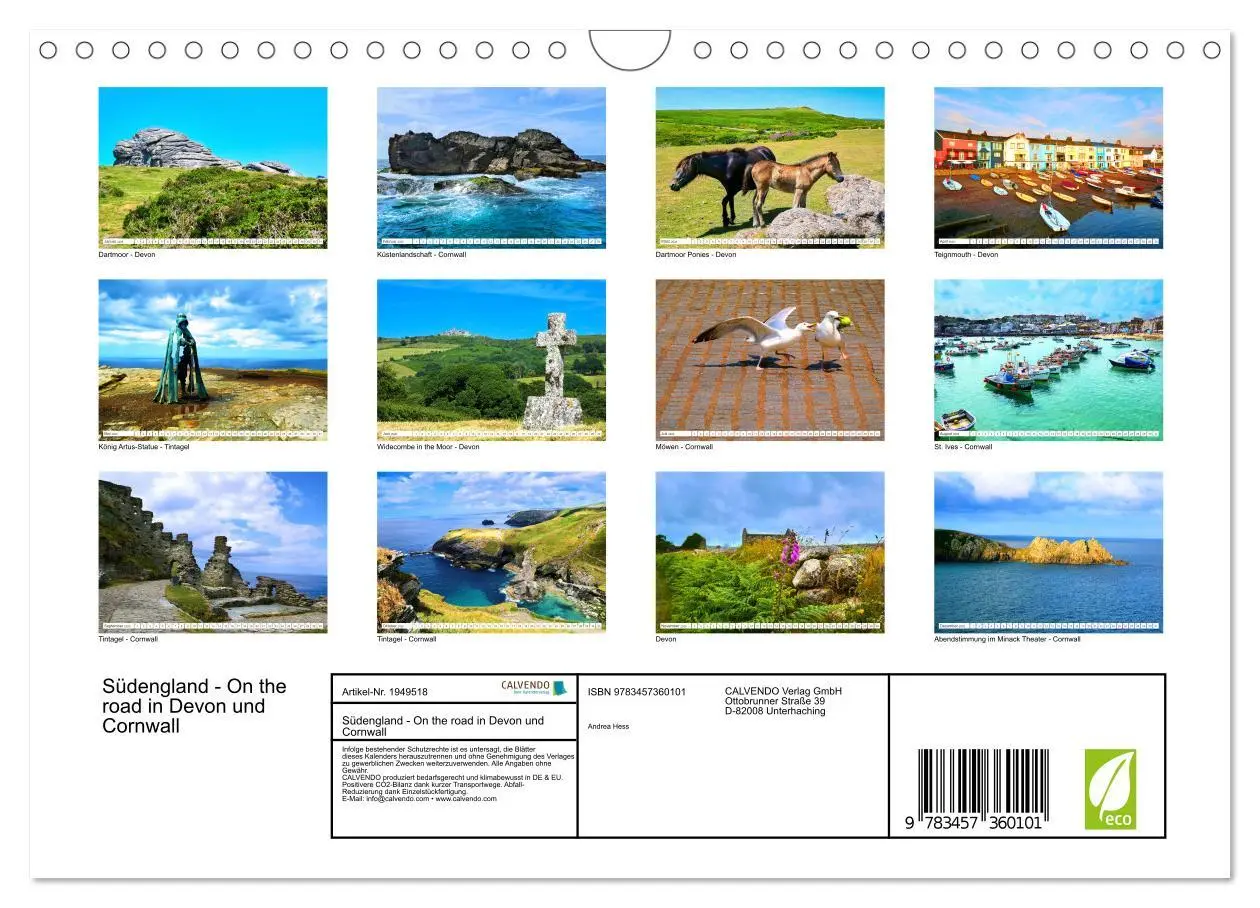 Bild: 9783457360101 | Südengland - On the road in Devon und Cornwall (Wandkalender 2026...