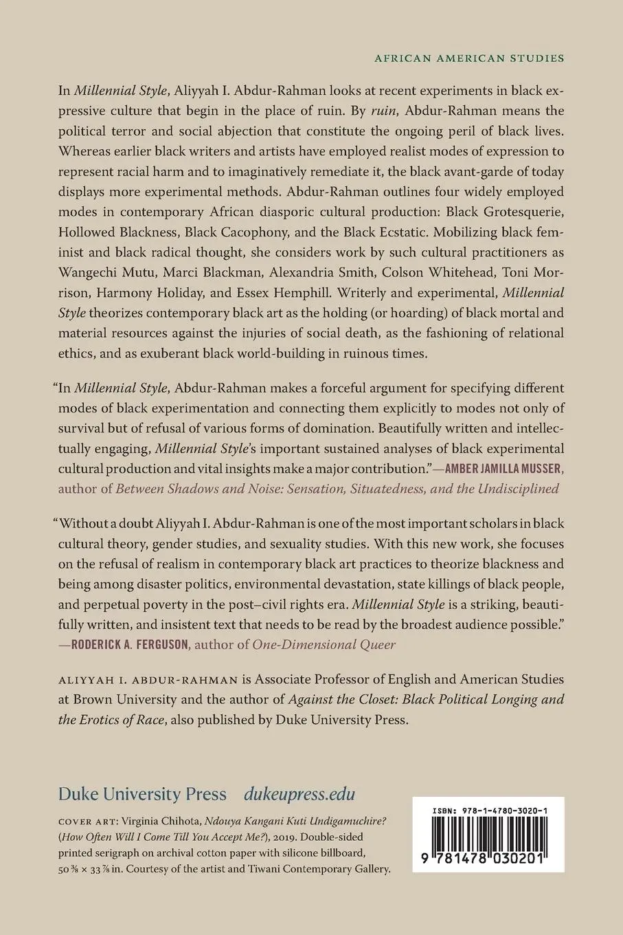 Rückseite: 9781478030201 | Millennial Style | Aliyyah I. Abdur-Rahman | Taschenbuch | Englisch