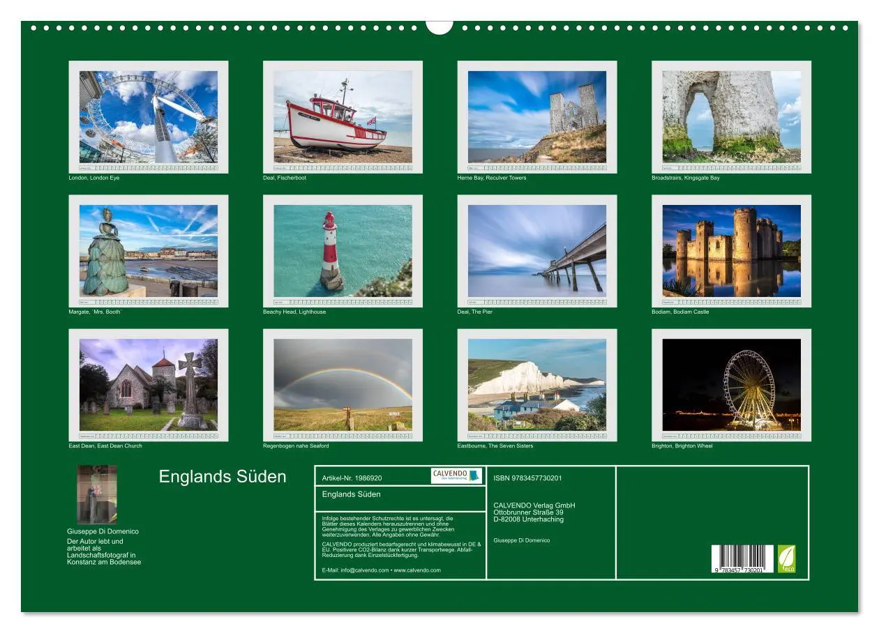 Bild: 9783457730201 | Englands Süden (Wandkalender 2026 DIN A2 quer), CALVENDO...