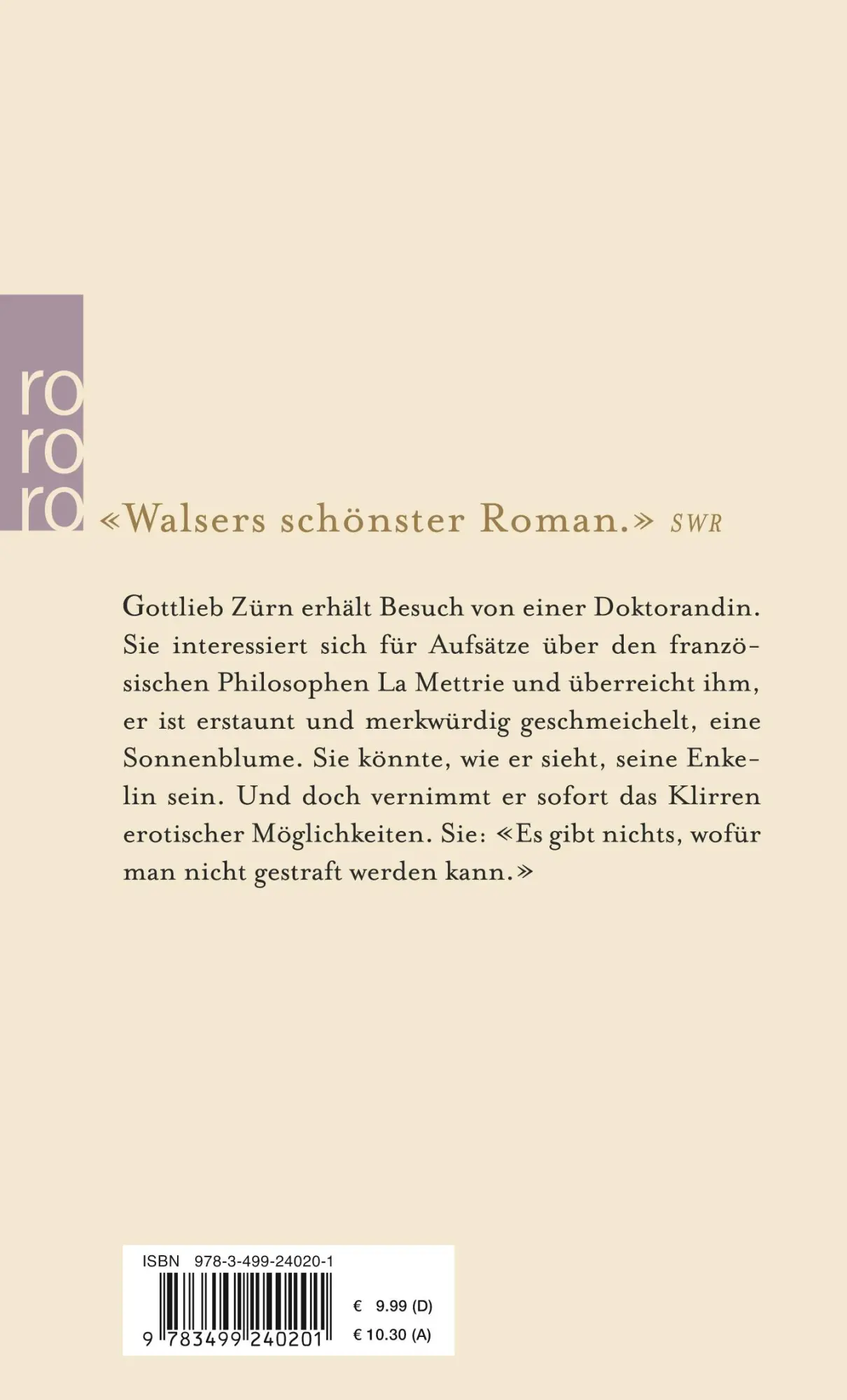 Rückseite: 9783499240201 | Der Augenblick der Liebe | Martin Walser | Taschenbuch | 254 S. | 2006