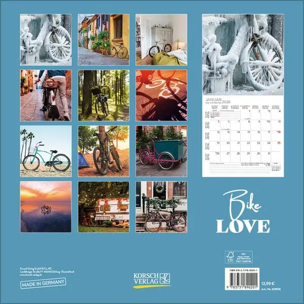 Bild: 9783731890201 | Bike Love 2026 | Verlag Korsch | Kalender | 13 S. | Deutsch | 2026