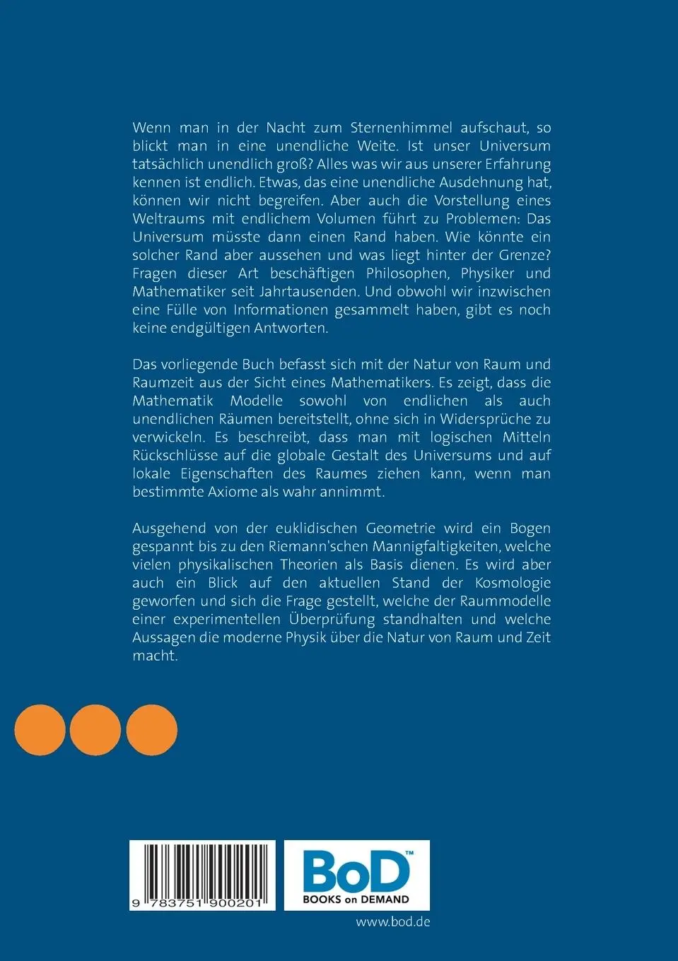 Rückseite: 9783751900201 | Von Euklids Elementen zur zehnten Dimension | Manfred Koch | Buch