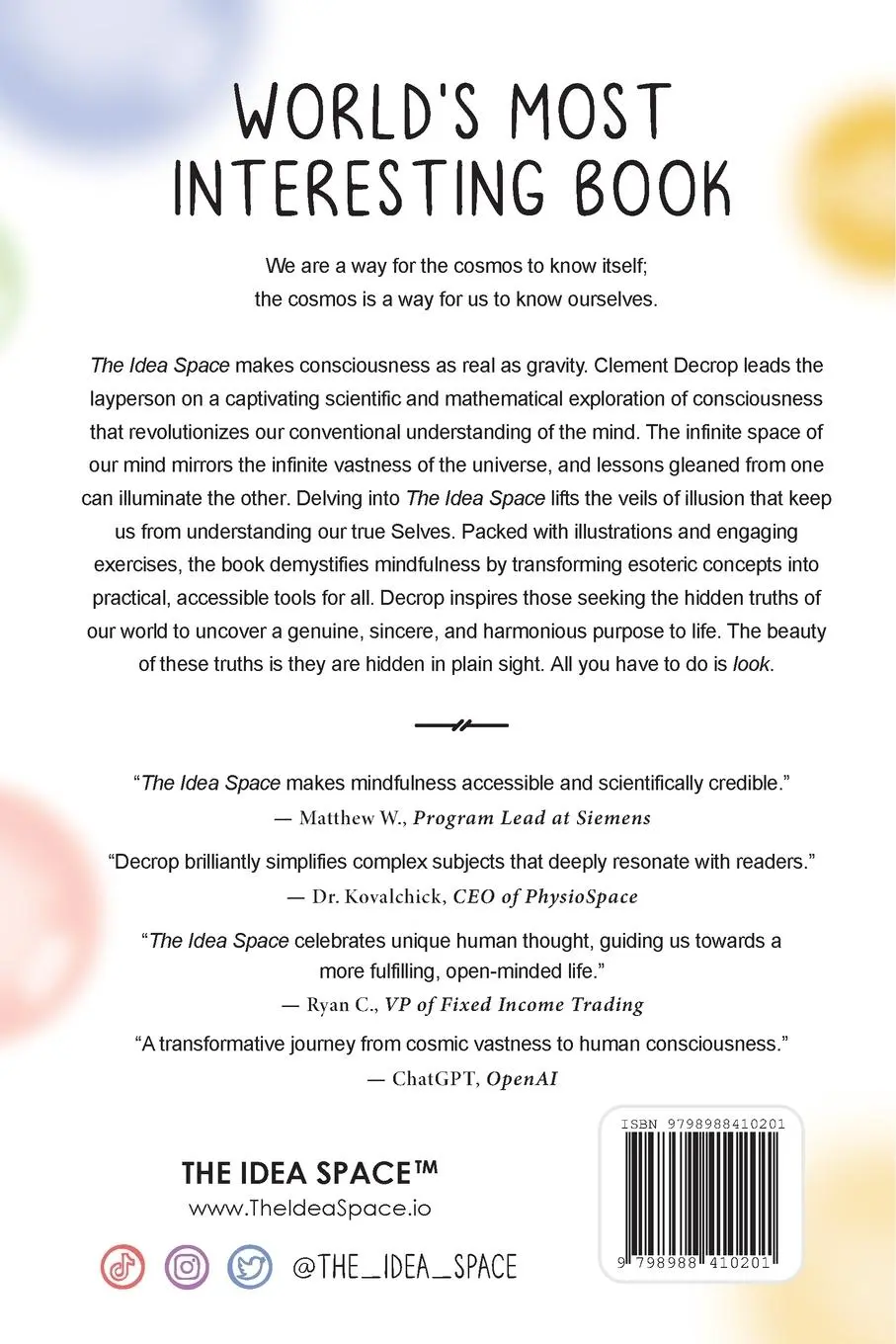 Rückseite: 9798988410201 | The Idea Space | The Science of Awakening Your Non-Self | Decrop