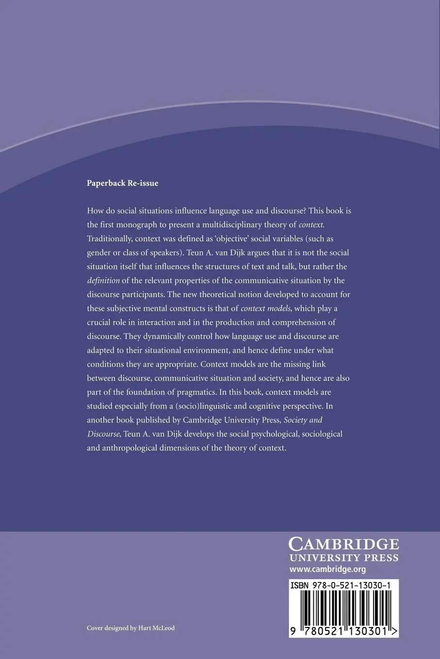 Rückseite: 9780521130301 | Discourse and Context | A Sociocognitive Approach | Dijk (u. a.)