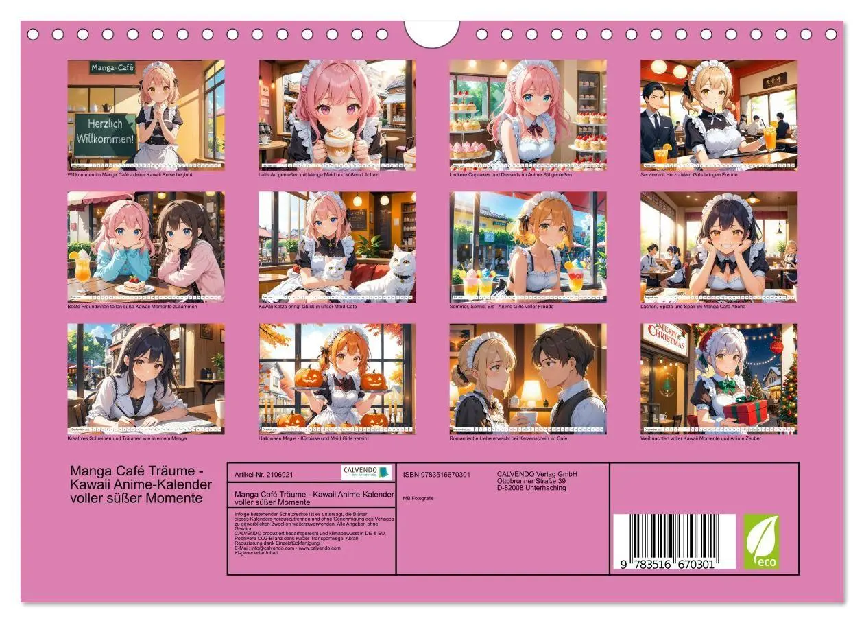 Bild: 9783516670301 | Manga Café Träume - Kawaii Anime-Kalender voller süßer Momente...