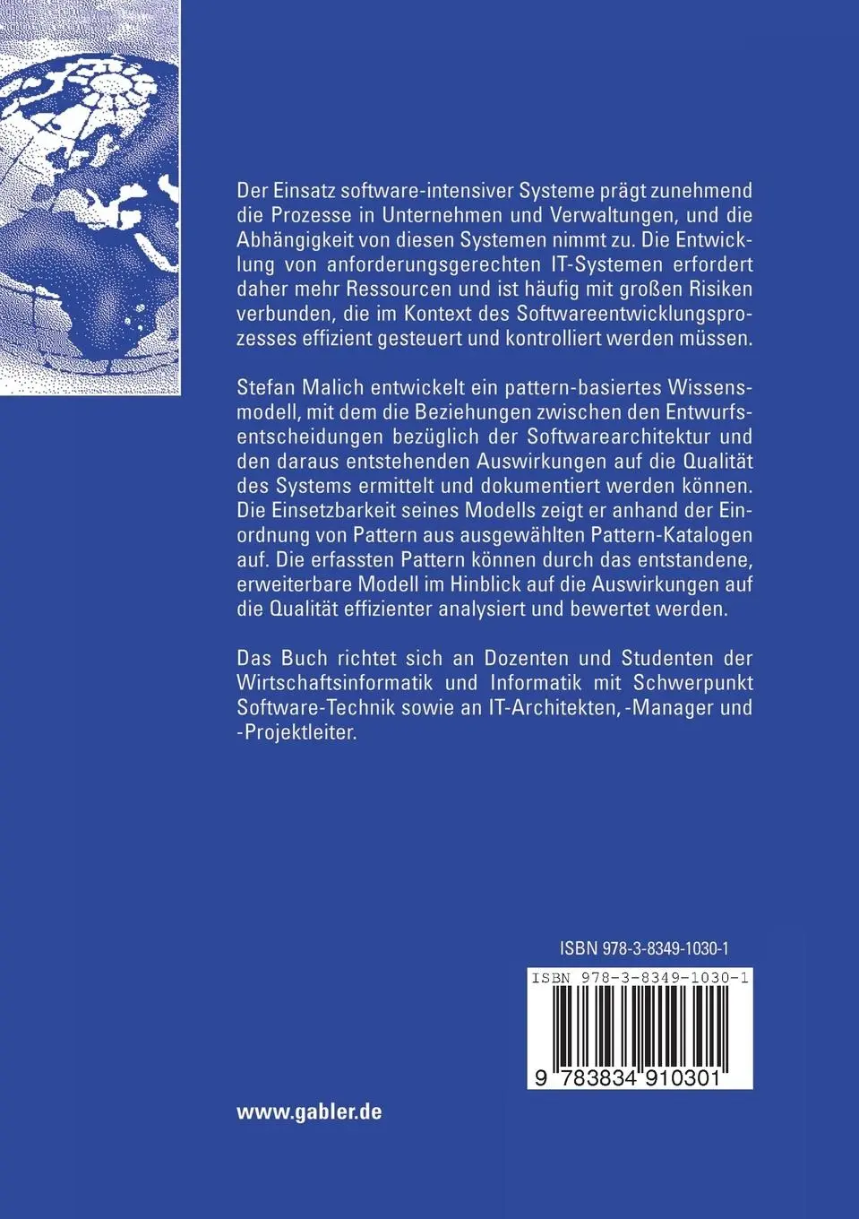 Rückseite: 9783834910301 | Qualität von Softwaresystemen | Stefan Malich | Taschenbuch | xxii