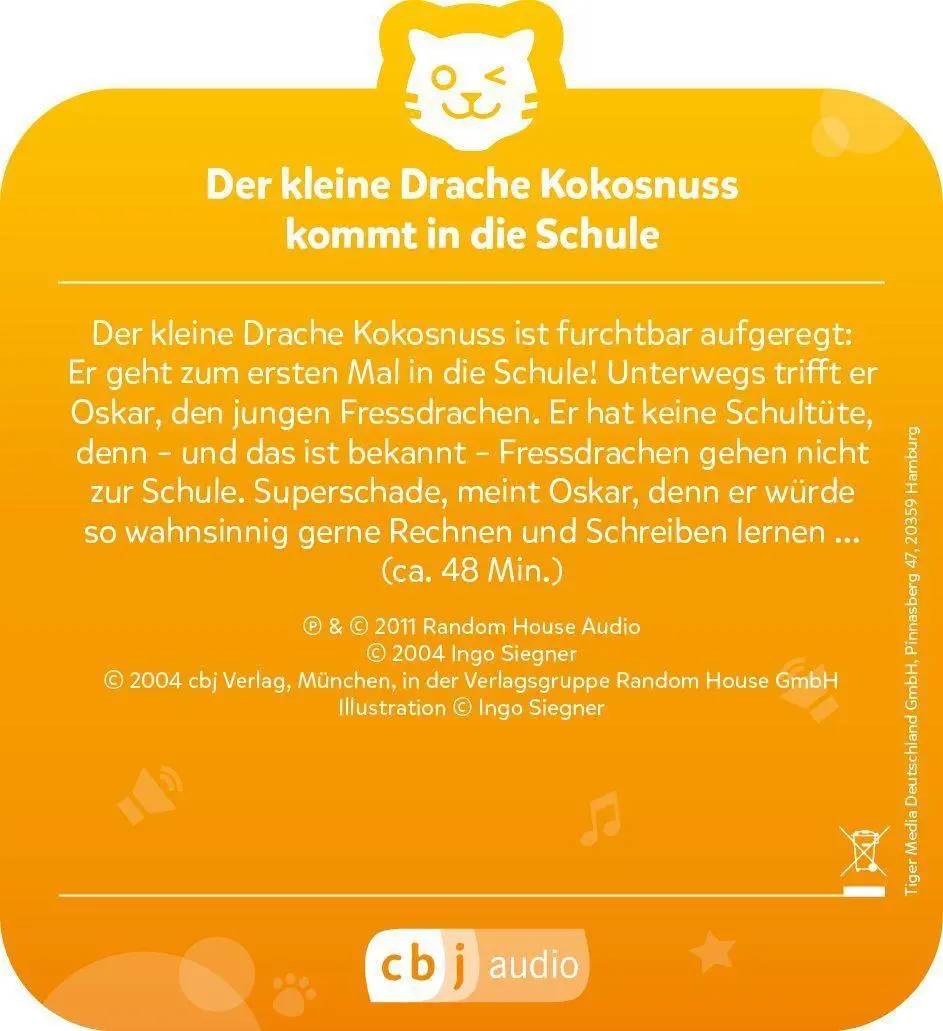 Bild: 4260535480401 | tigercard - Der kleine Drache Kokosnuss - kommt in die Schule | 2019