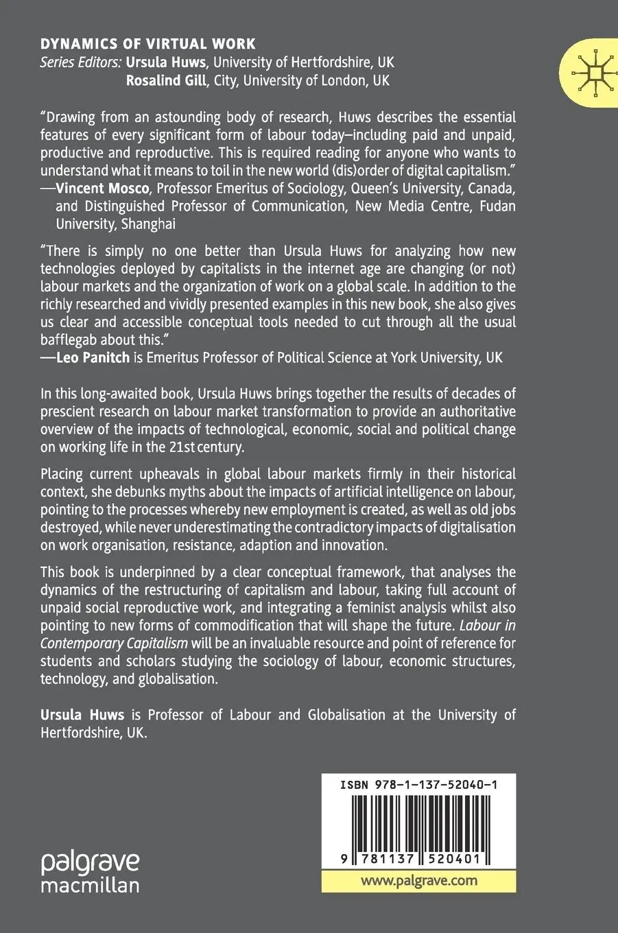 Rückseite: 9781137520401 | Labour in Contemporary Capitalism | What Next? | Ursula Huws | Buch