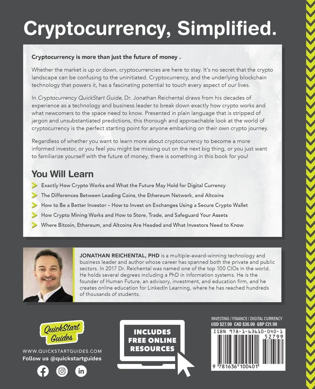 Rückseite: 9781636100401 | Cryptocurrency QuickStart Guide | Jonathan Reichental | Taschenbuch