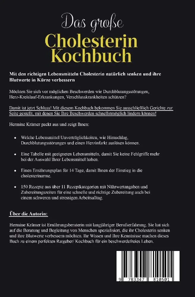 Bild: 9783347810501 | Das große Cholesterin Kochbuch! Inklusive 14 Tage Ernährungsplan...