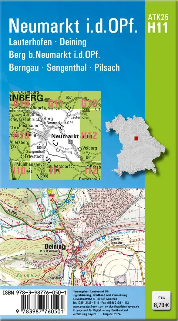 Rückseite: 9783987760501 | ATK25-H11 Neumarkt i.d.OPf. (Amtliche Topographische Karte 1:25000)