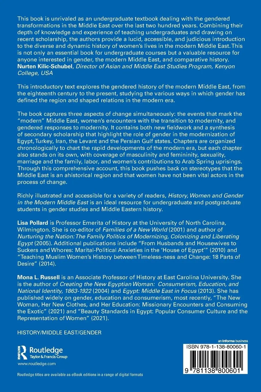Rückseite: 9781138800601 | History, Women and Gender in the Modern Middle East | Pollard (u. a.)