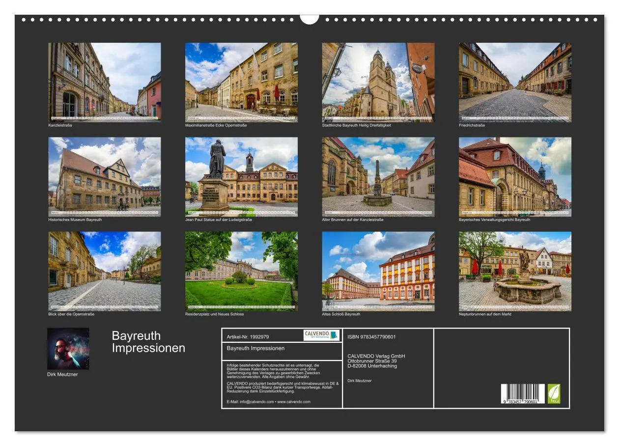 Bild: 9783457790601 | Bayreuth Impressionen (Wandkalender 2026 DIN A2 quer), CALVENDO...