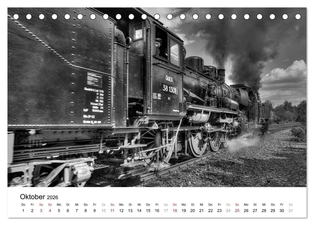 Bild: 9783457860601 | Unter Dampf - Eisenbahnromantik in schwarz-weiß (Tischkalender 2026...