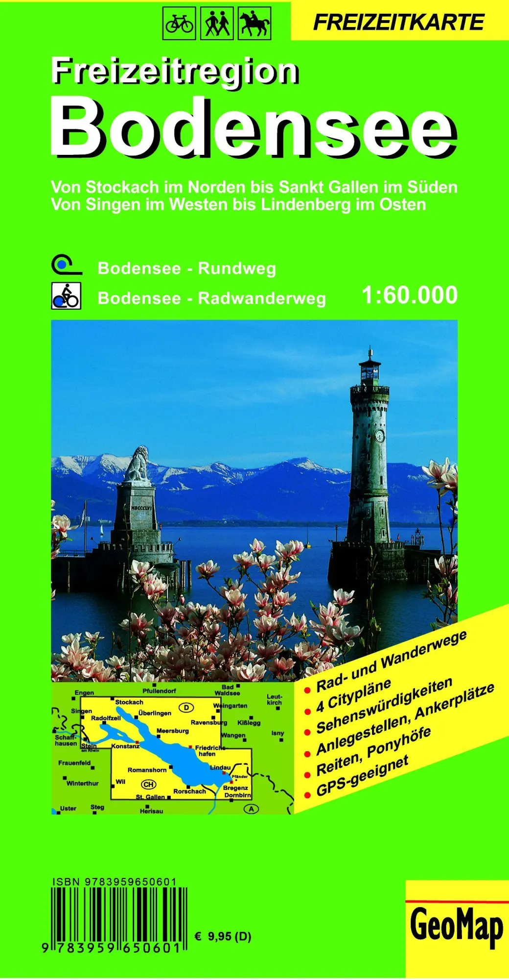 Cover: 9783959650601 | Bodensee Freizeitregion | 1:60.000 | GeoMap | (Land-)Karte | Geo Map